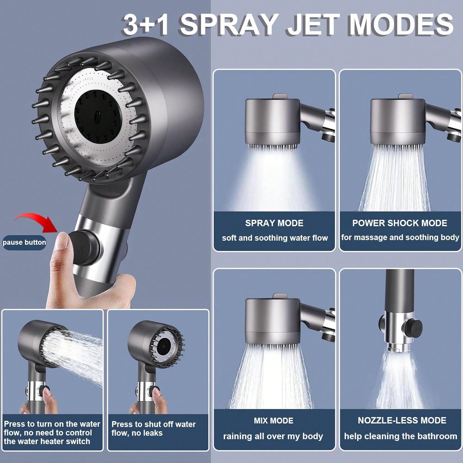 High-Pressure Handheld Shower  - High Pressure Shower Head Handheld 评论和价格