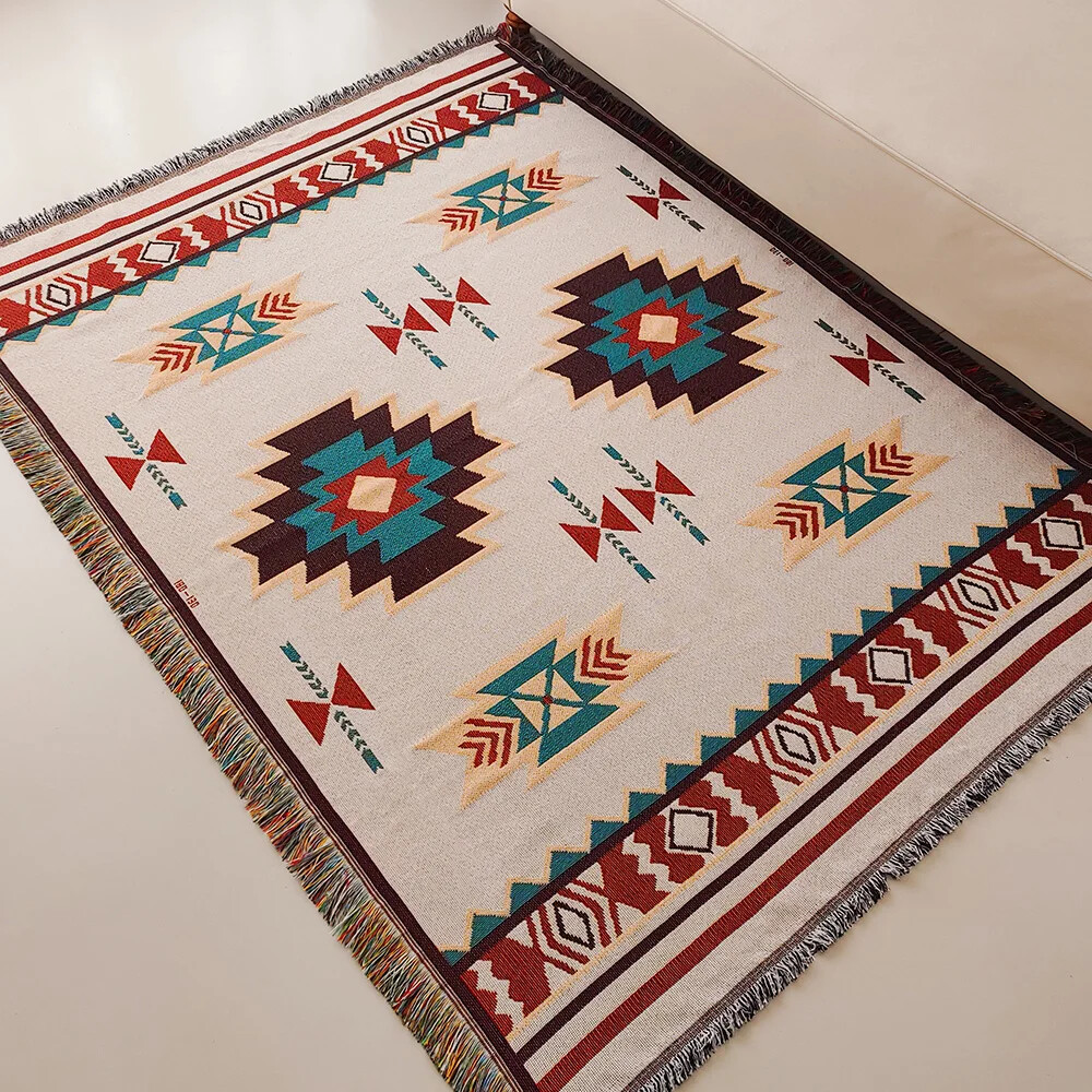 Oversized Boho Aztec Blanket w - Boho Throw Blanket Fringe 评论和价格
