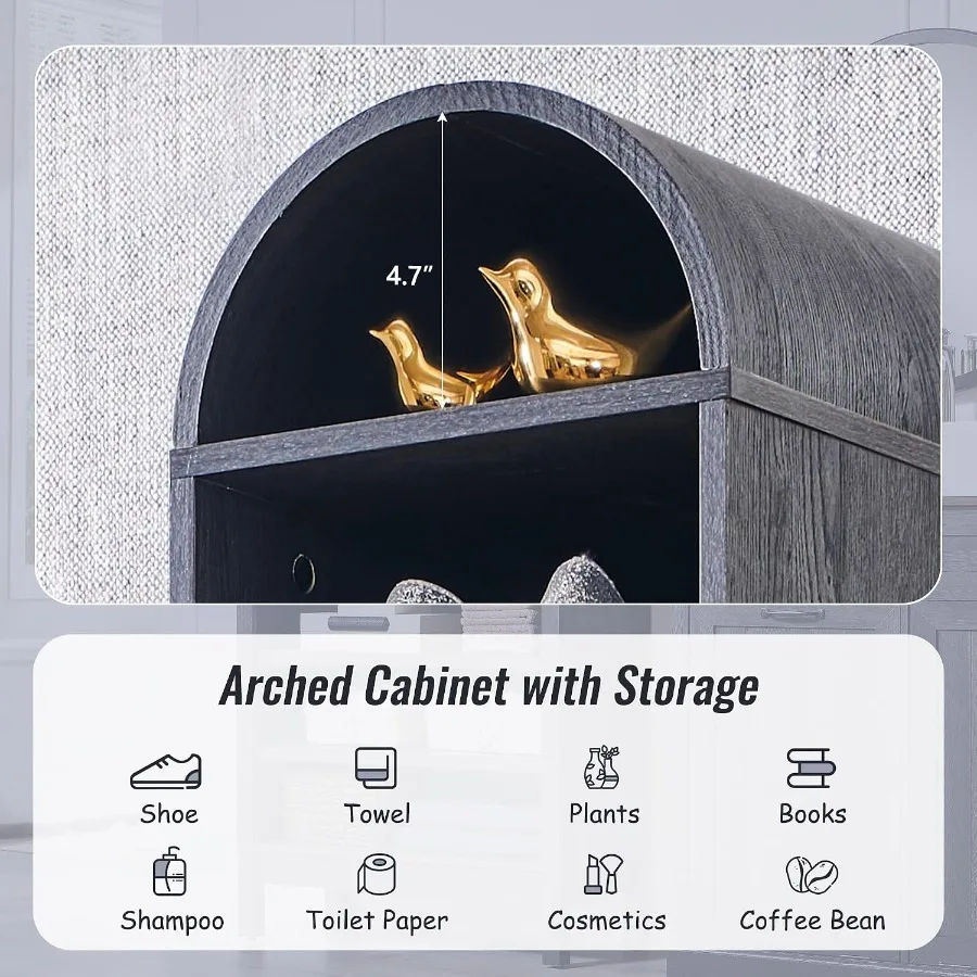 67 Tall Arched Bathroom Storag - Storage & Organization 评论和价格