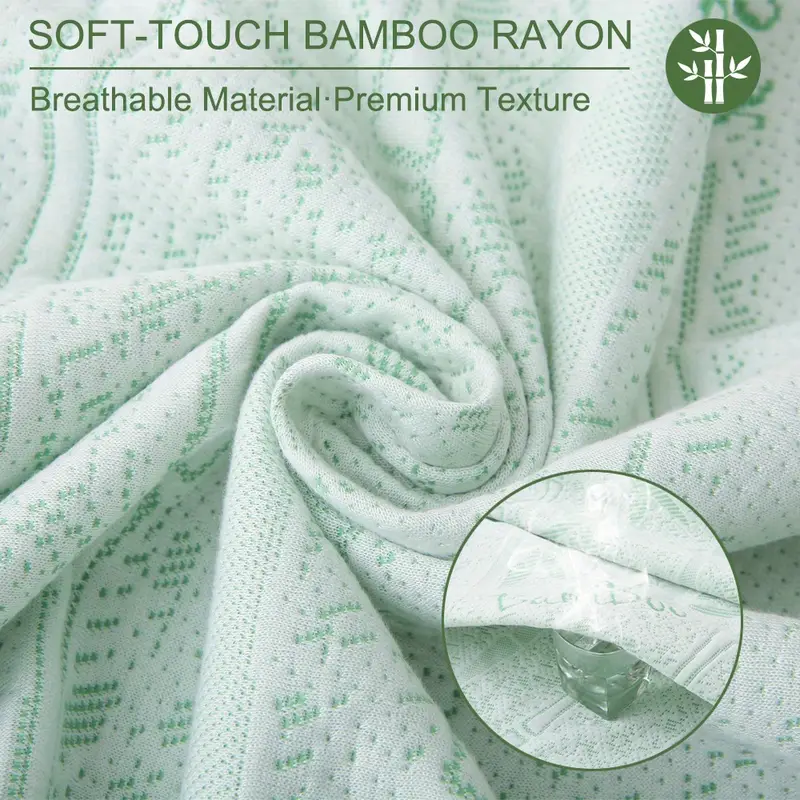 1pc Bamboo Mattress Protector, - Waterproof Mattress Protector Breathable 评论和价格