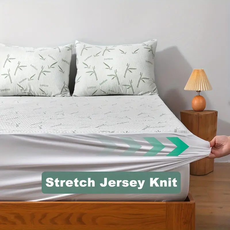 1pc Bamboo Mattress Protector, - Waterproof Mattress Protector Breathable 评论和价格