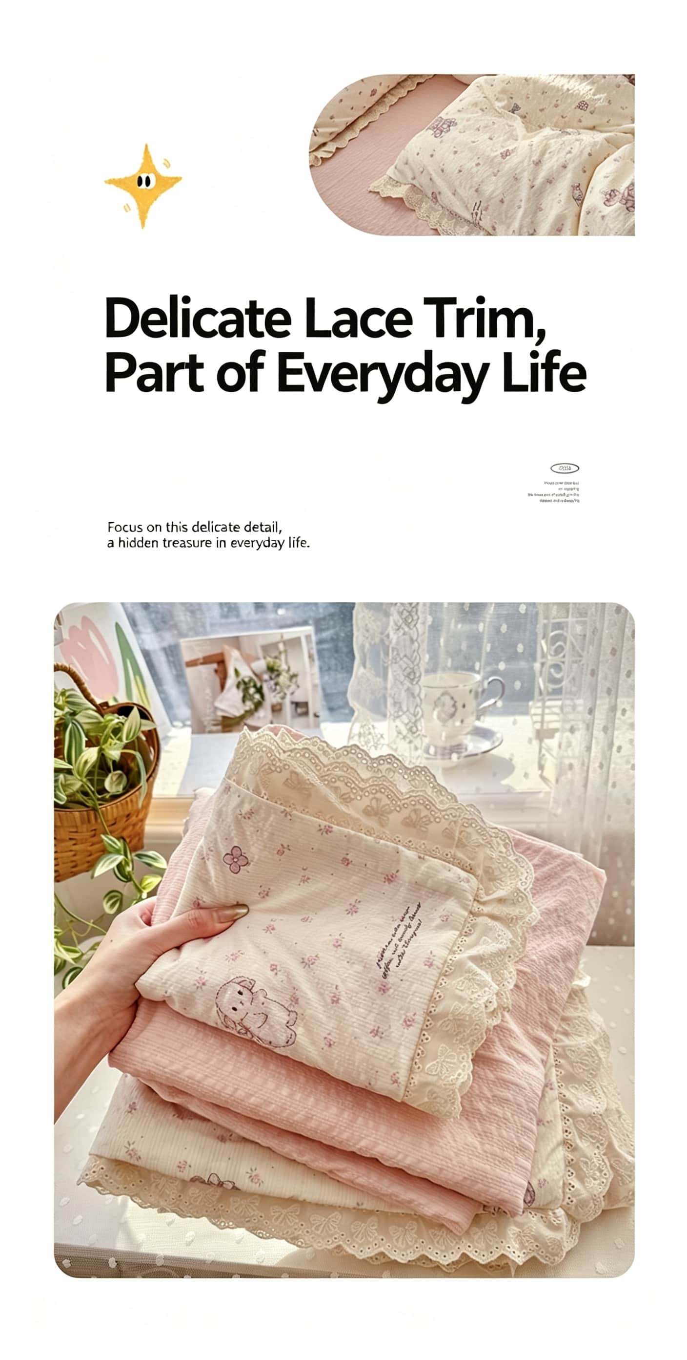 Ruffle Lace Floral Bedding Set - Aesthetic Floral Duvet Cover 评论和价格