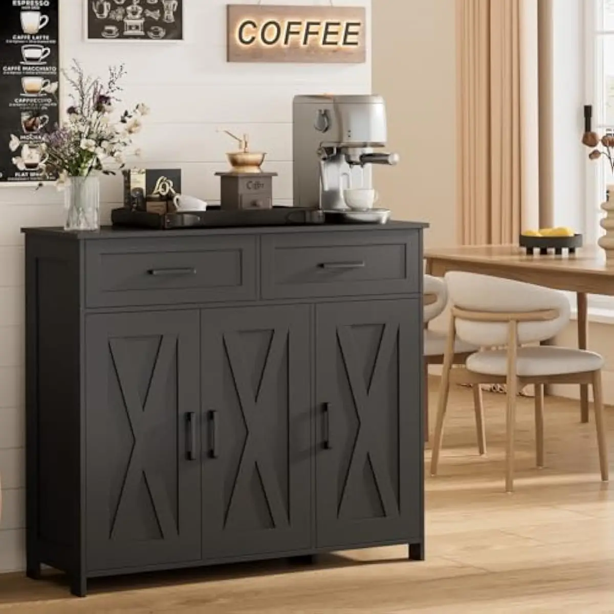 Coffee Bar Storage Cabinet wit - Kitchen 评论和价格
