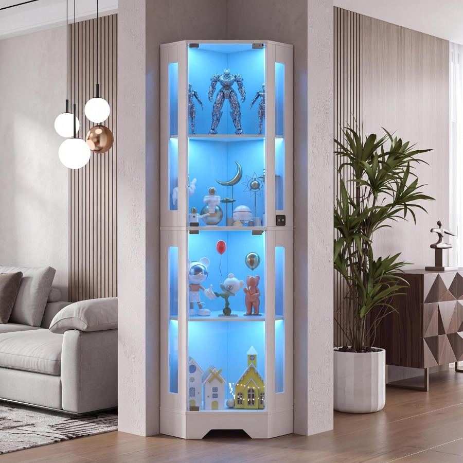 Corner display cabinet for liv - Lighting 评论和价格
