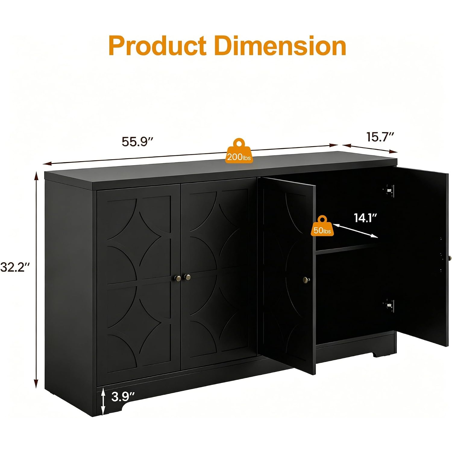 Sideboard Buffet Cabinet with  - Storage & Organization 评论和价格