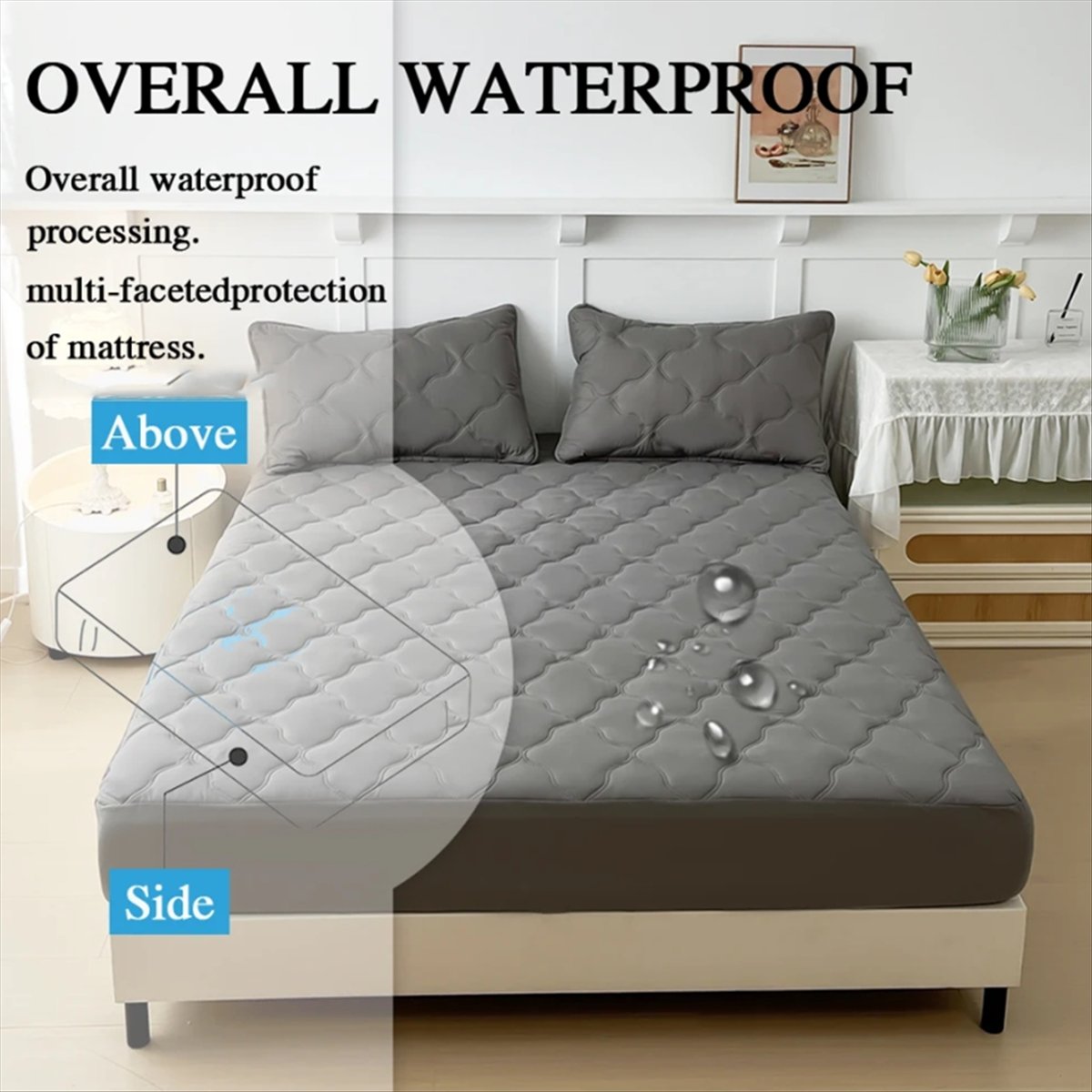 Learned- Waterproof Fitted Bed - Waterproof Mattress Protector Breathable 评论和价格