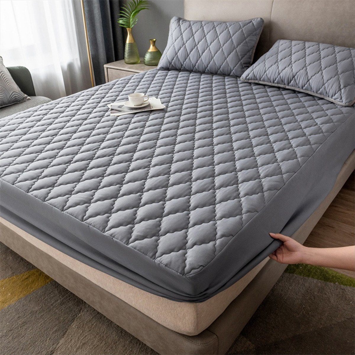 Learned- Waterproof Fitted Bed - Waterproof Mattress Protector Breathable 评论和价格