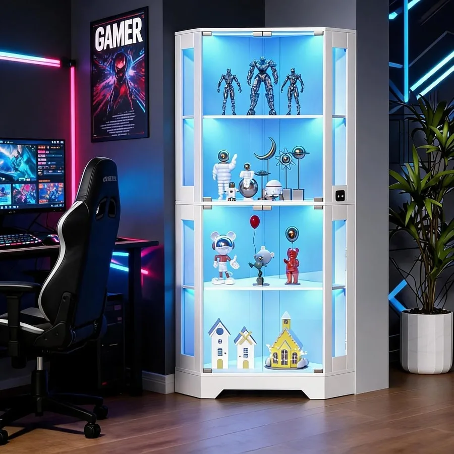 65 White Corner Collectible Cu - Storage & Organization 评论和价格
