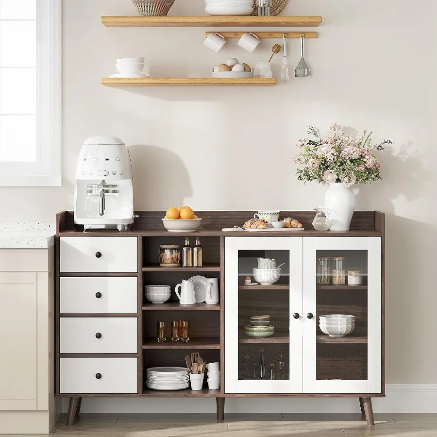 55 Glass Door Sideboard for Li - Storage & Organization 评论和价格