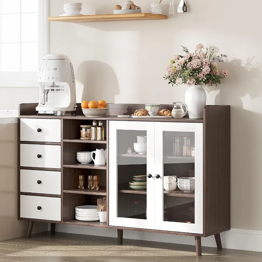 55 Glass Door Sideboard for Li - Storage & Organization 评论和价格