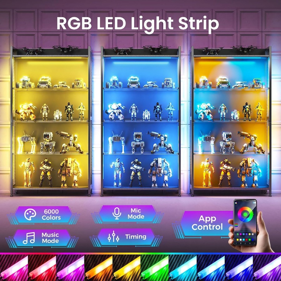 4-Tier Display Case with Tempe - Lighting 评论和价格
