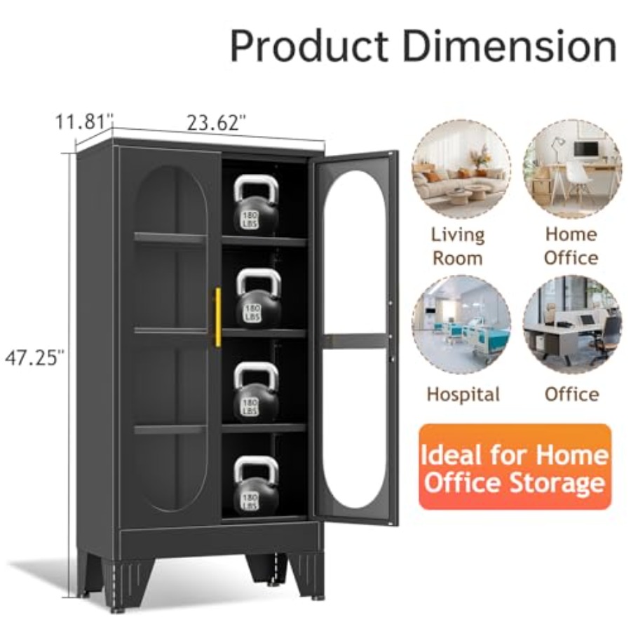 47 H Locking Display Cabinet f - Kitchen 评论和价格