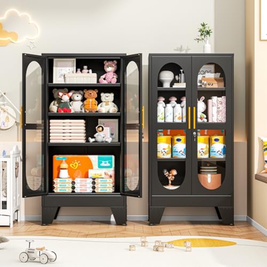 47 H Locking Display Cabinet f - Kitchen 评论和价格