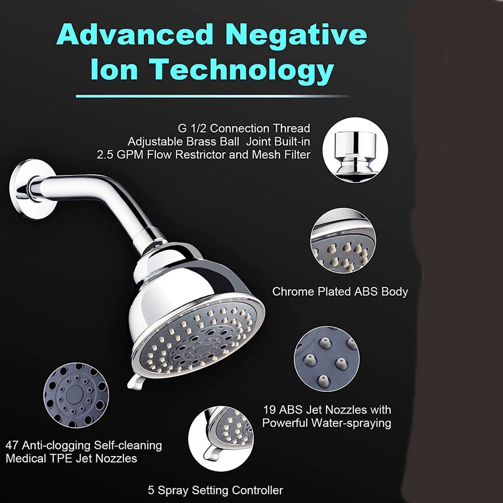 1pc Bathroom Shower Head 5 Gea - High Pressure Shower Head Handheld 评论和价格