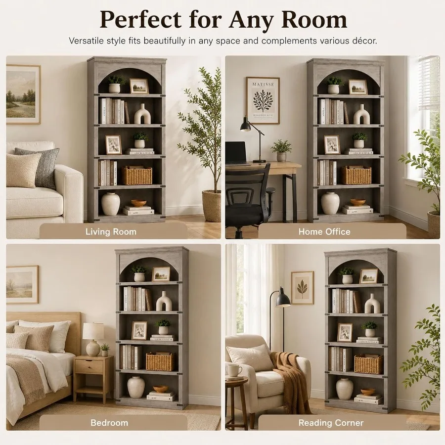 68.7 Tall Farmhouse Arched Boo - Storage & Organization 评论和价格