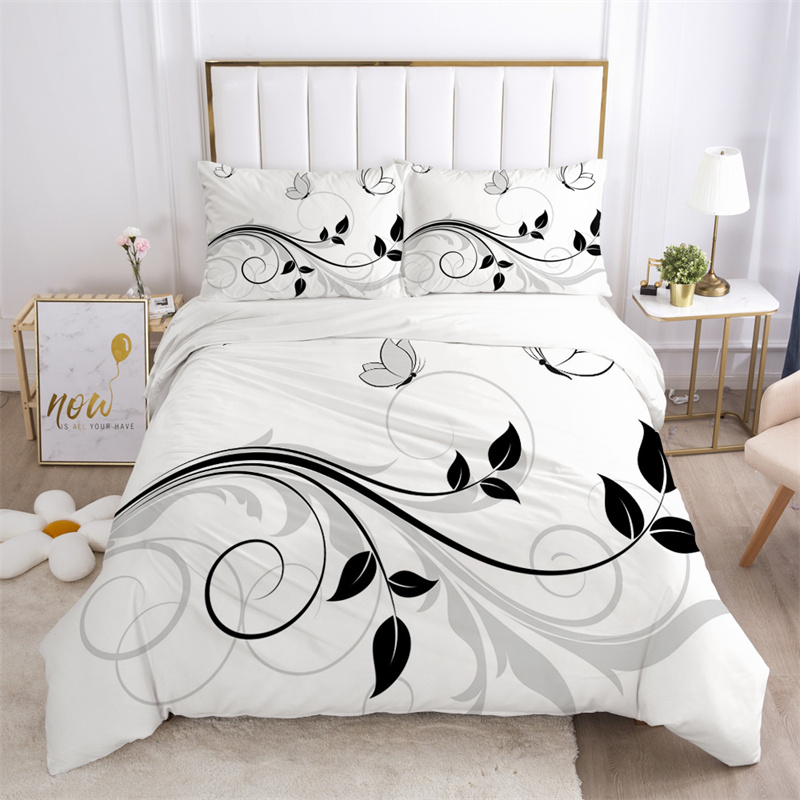 Floral Leaves Bedding Set Micr - Aesthetic Floral Duvet Cover 评论和价格